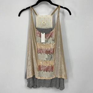 🌻Tiny Anthropologie Multicolor Sequin Tank Blouse